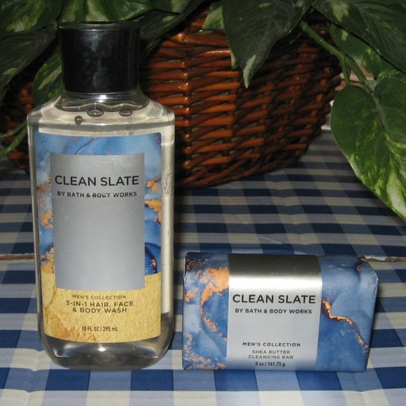 Bath & Body Works Other - BBW Mens Clean Slate 3 In 1 Hair, Face & Body Wash and Soap Mens Collection